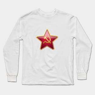 Red star with a sickle and a hammer Long Sleeve T-Shirt